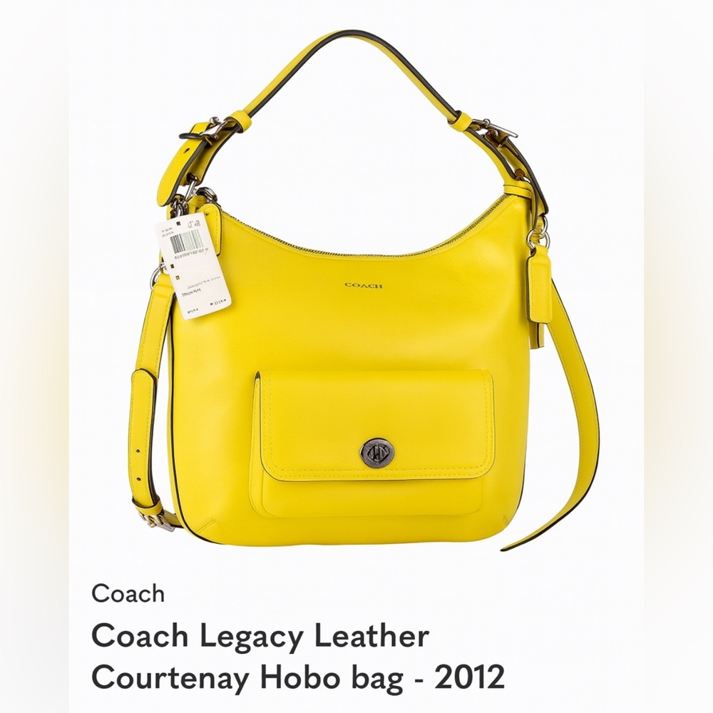 Coach Legacy Corteney Yellow Leather Shoulder/crossbody6 Bag
